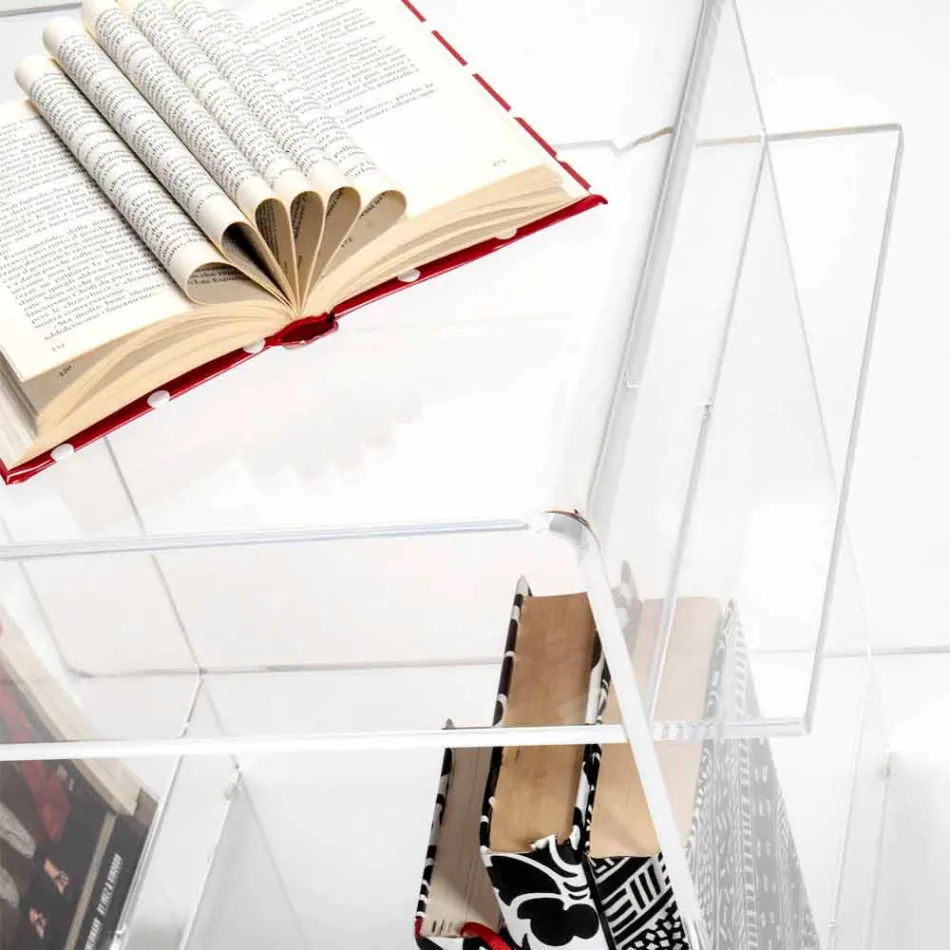 Design plexiglas sofabord med tre hylder lavet i Italien, Gosto Viadurini