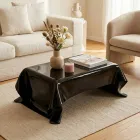 Melia sort draperet plexiglas designer sofabord fremstillet i Italien Viadurini