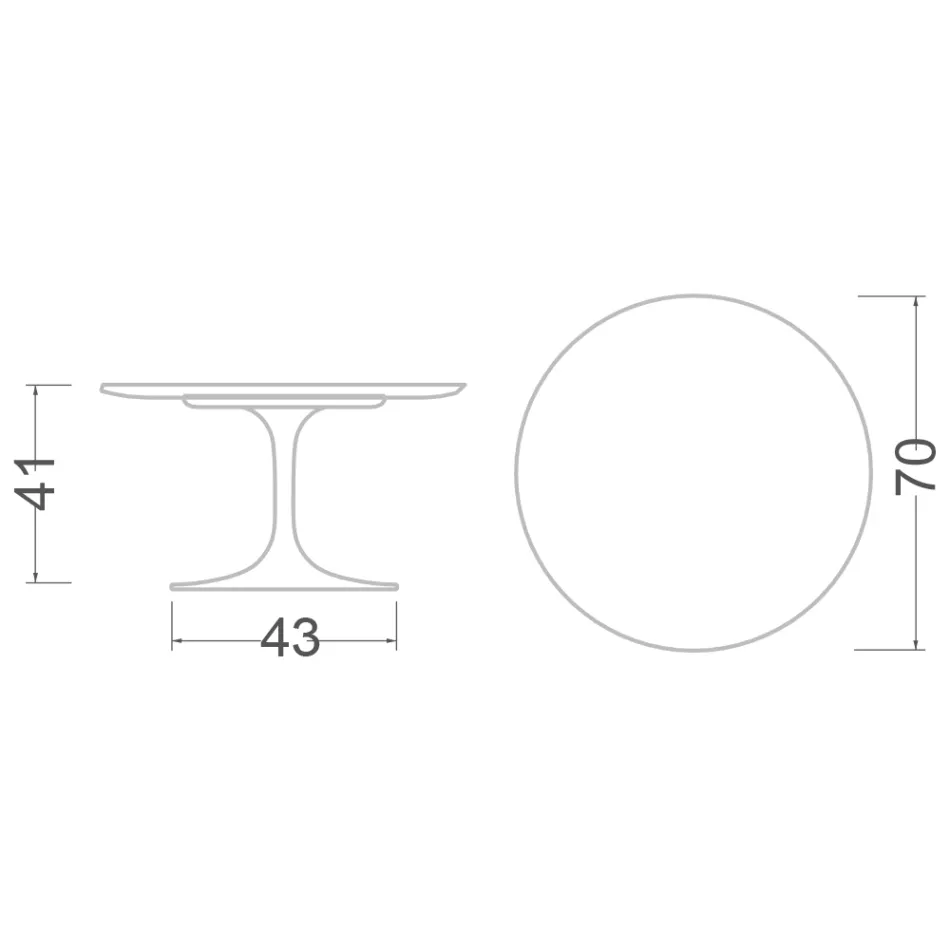 Eero Saarinen Sofabord H 41 i Statuarietto Carrara marmor Lavet i Italien Viadurini