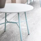 Rundt udendørs sofabord i HPL med metalunderstell Fremstillet i Italien - Makino Viadurini