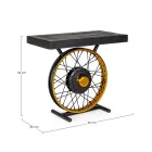 Håndlavet og industrielt sofabord i stål og mangotræ - Corvino Viadurini