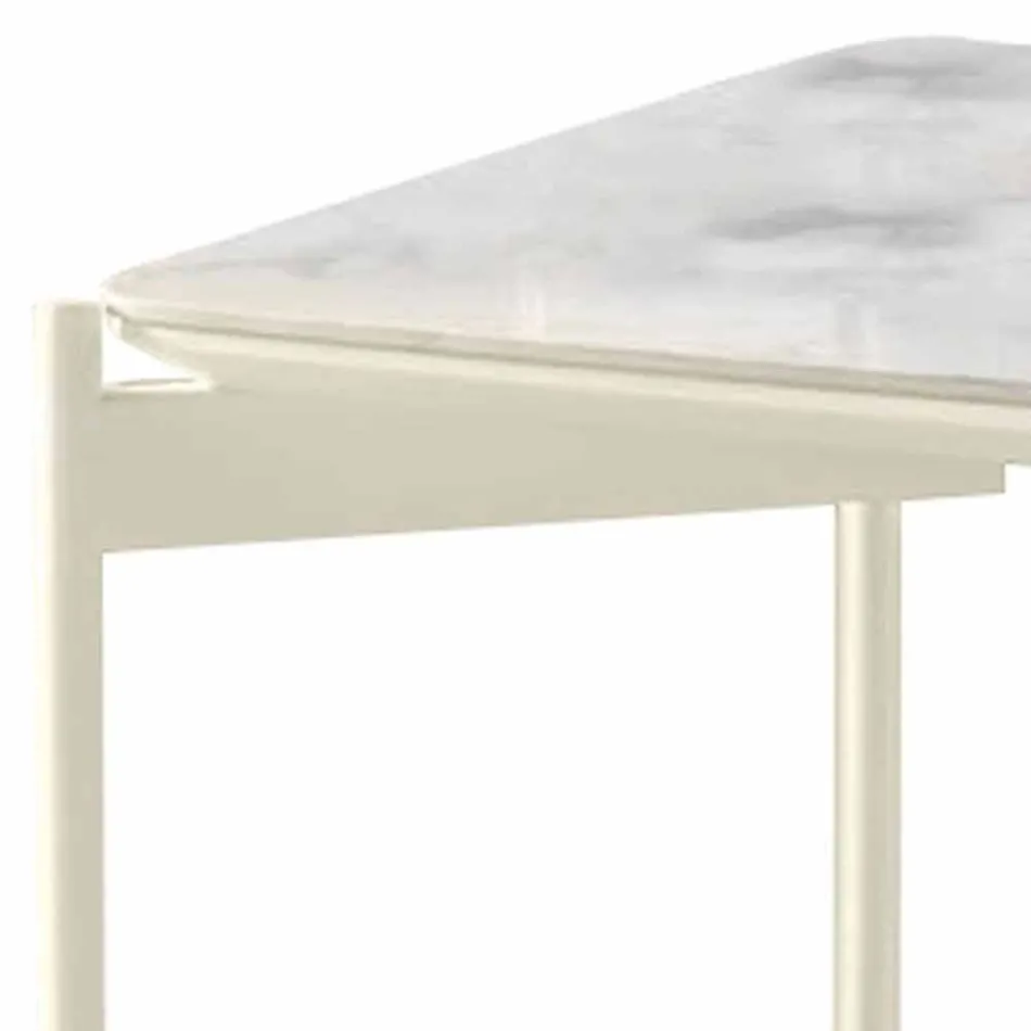 Modernt design firkantet keramisk og metal sofabord - Porcupine Viadurini