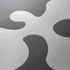 Sortlakeret sofabord i lærketræ med indsatser i satineret rustfrit stål - Vergine Viadurini