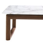 Grilli York design massivt træ og marmor sofabord lavet i Italien Viadurini