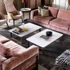 Grilli York design massivt træ og marmor sofabord lavet i Italien Viadurini