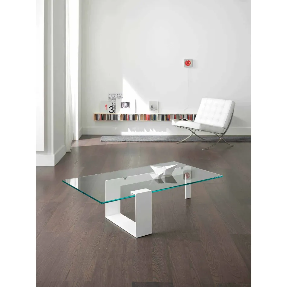 Moderne design Extralight glas sofabord fremstillet i Italien - Scoby Viadurini