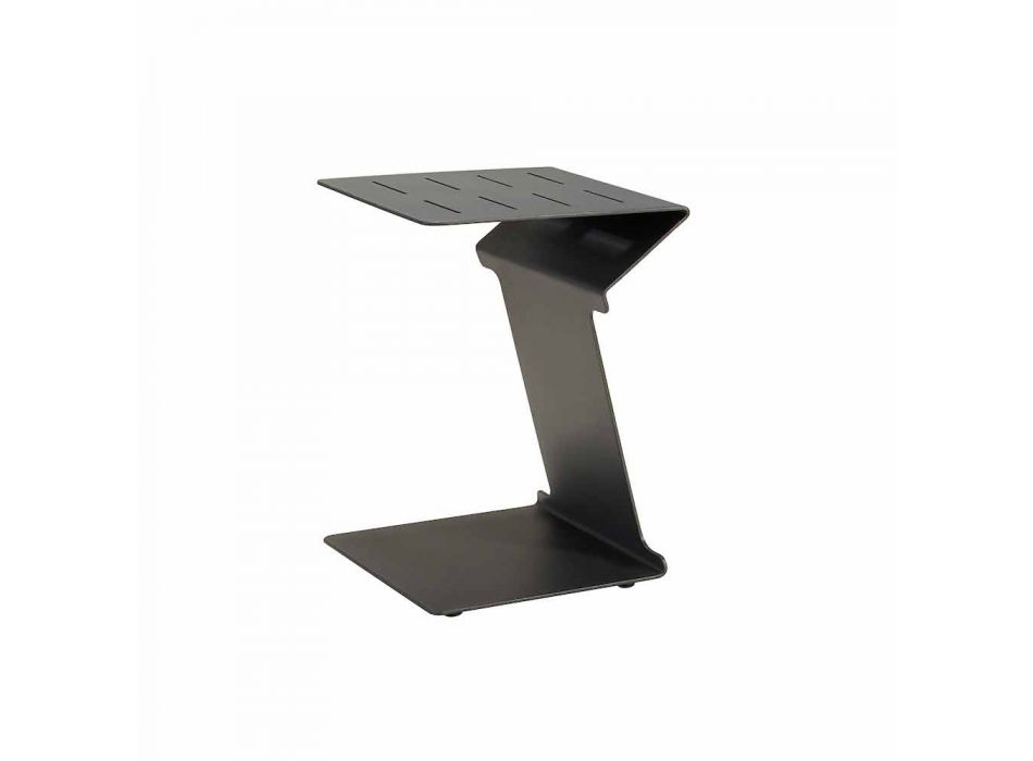 Sidebord til sofa til udendørs brug i hvid eller sort aluminium - Denix Viadurini