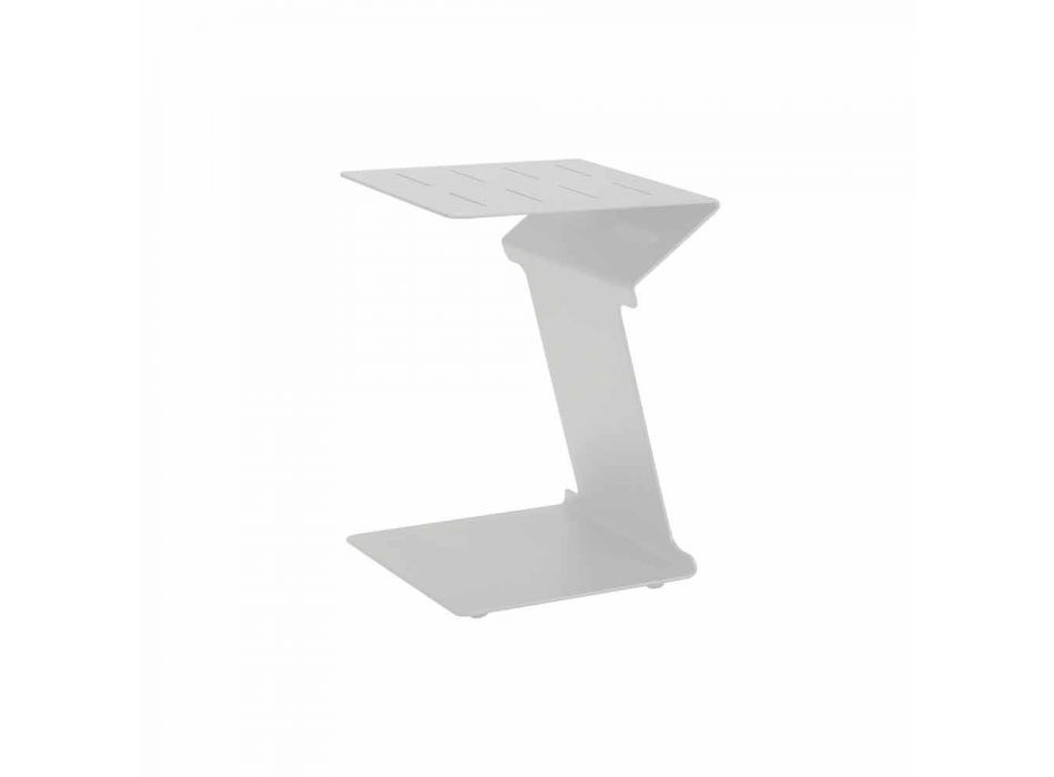 Sidebord til sofa til udendørs brug i hvid eller sort aluminium - Denix Viadurini
