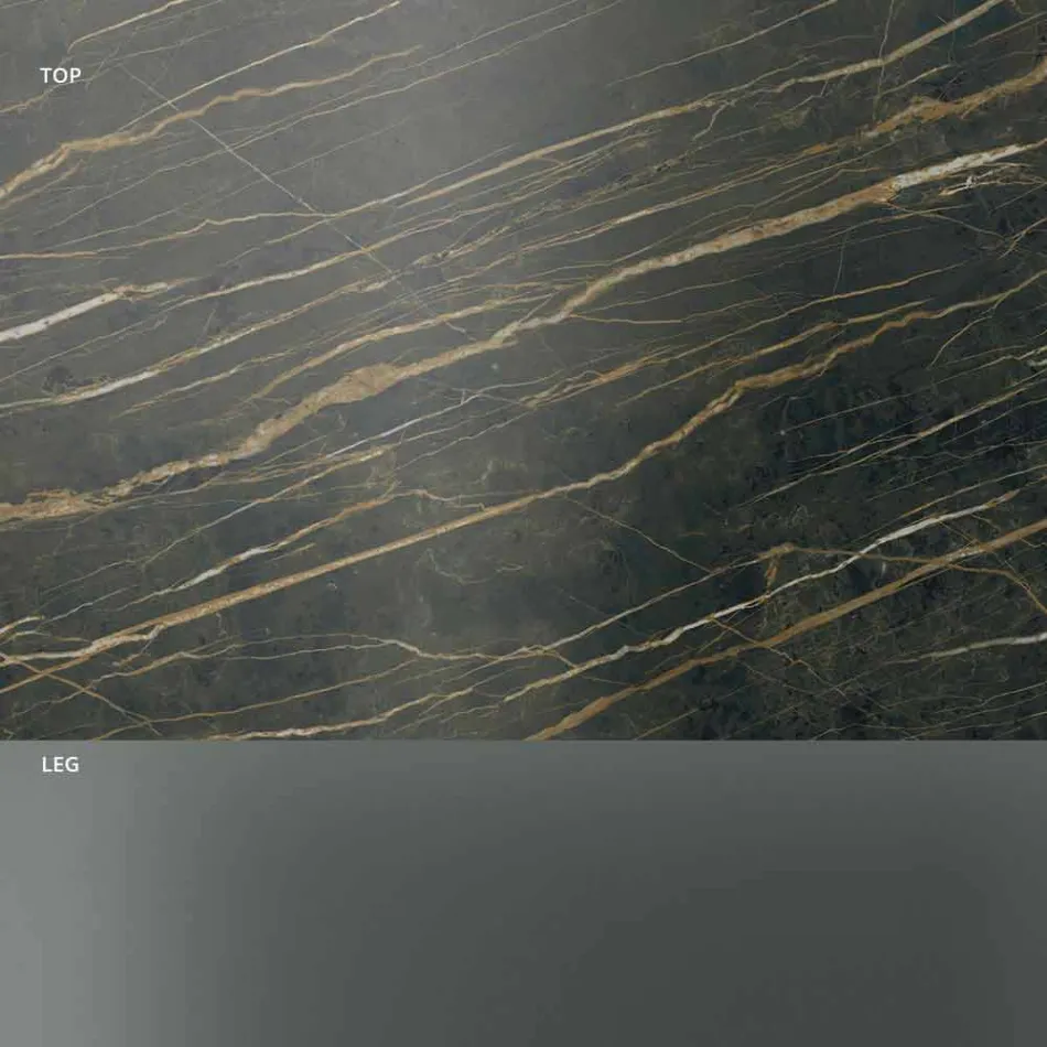 Sofa sidebord til stue med keramisk top og røget glas - tilfældigt Viadurini