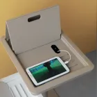 Sofa Sidebord Metal og PVC Justerbar Højde til Tablet - Tekniko Viadurini