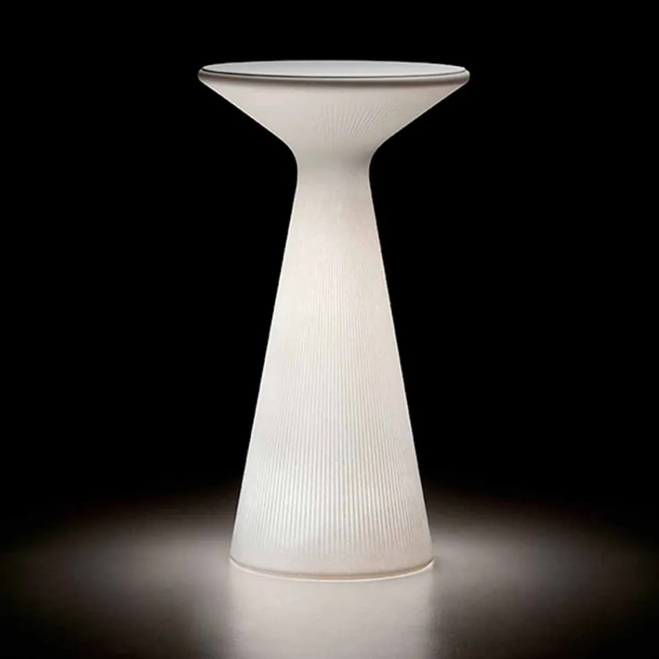 Lys udendørs sofabord med rund top i HPL fremstillet i Italien - Desmond Viadurini