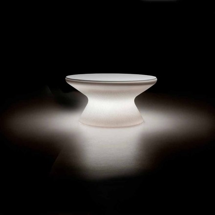 Lys udendørs sofabord i polyethylen og hvid HPL fremstillet i Italien - Desmond Viadurini