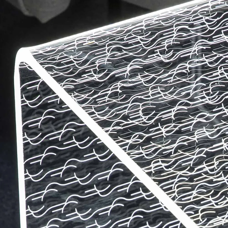 Gennemsigtig Akryl Led Lysende Sofabord Lasergraveret Decor - Robiola Viadurini