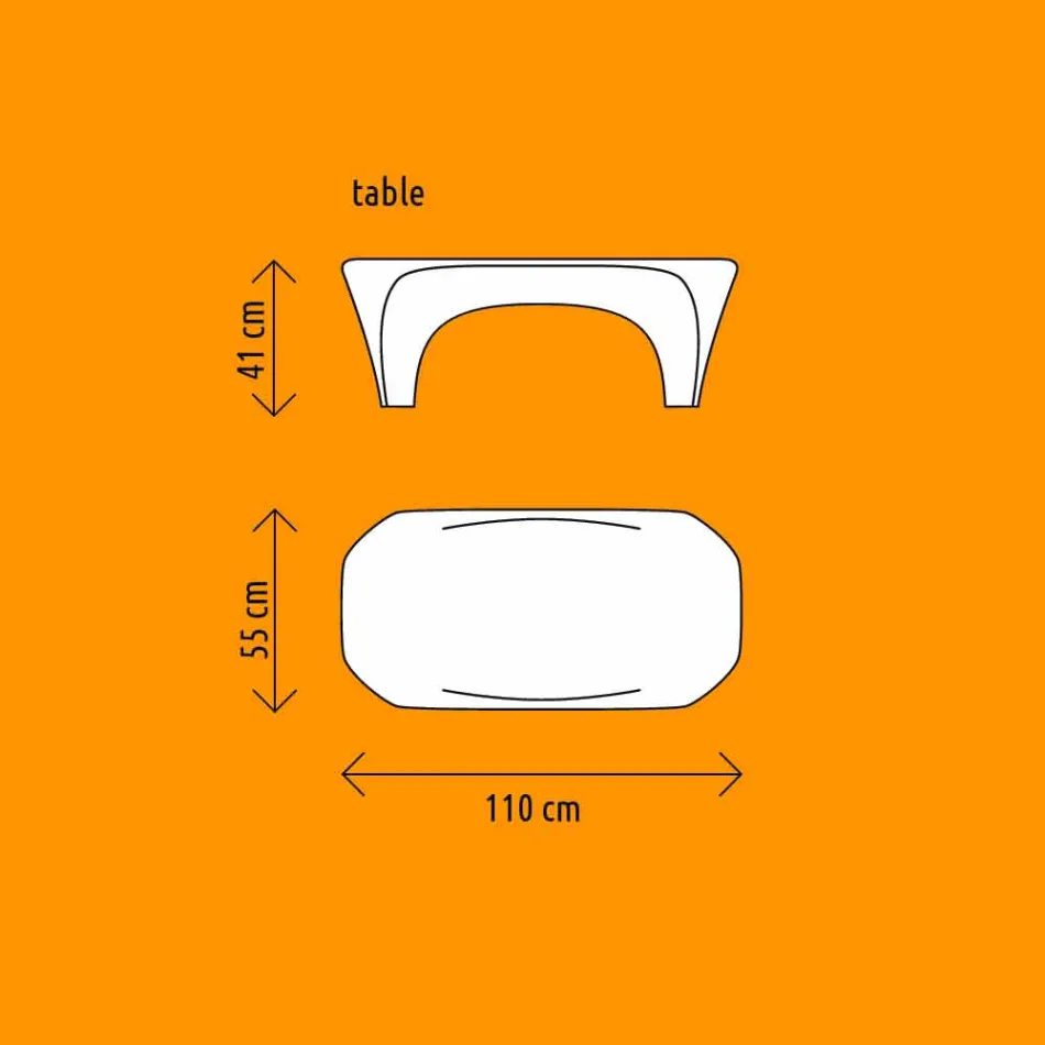 RGB Lysende sofabord til udendørs eller indendørs design i plast - lilje fra Myyour Viadurini