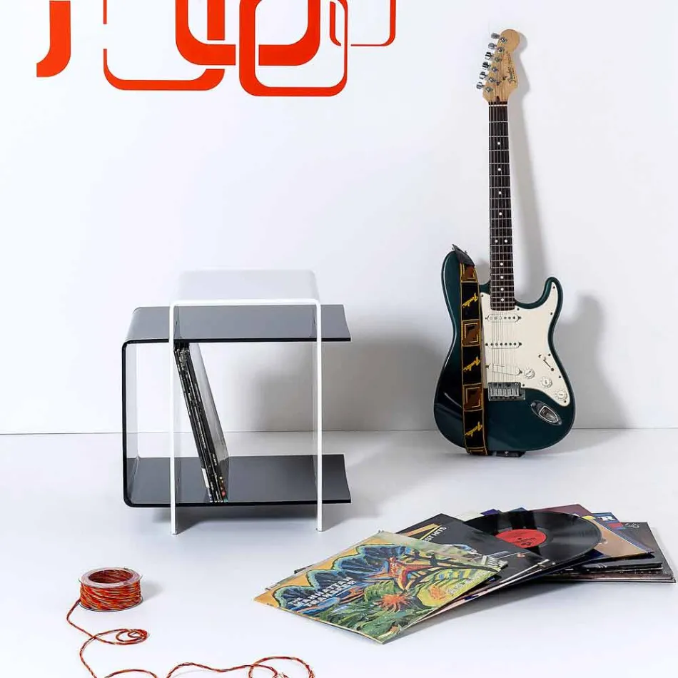 Moderne bord med 3 hylder sort og hvid Gosto fremstillet i Italien Viadurini