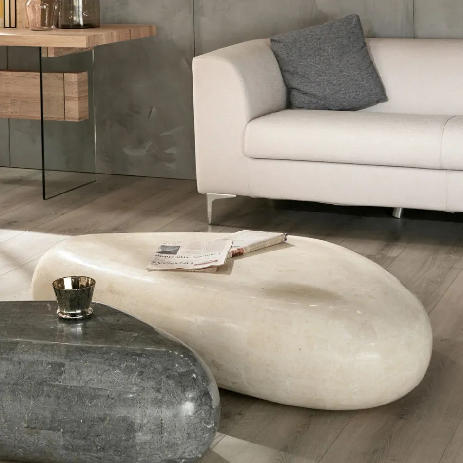 Moderne sofabord i formet fossil sten - Beth Viadurini