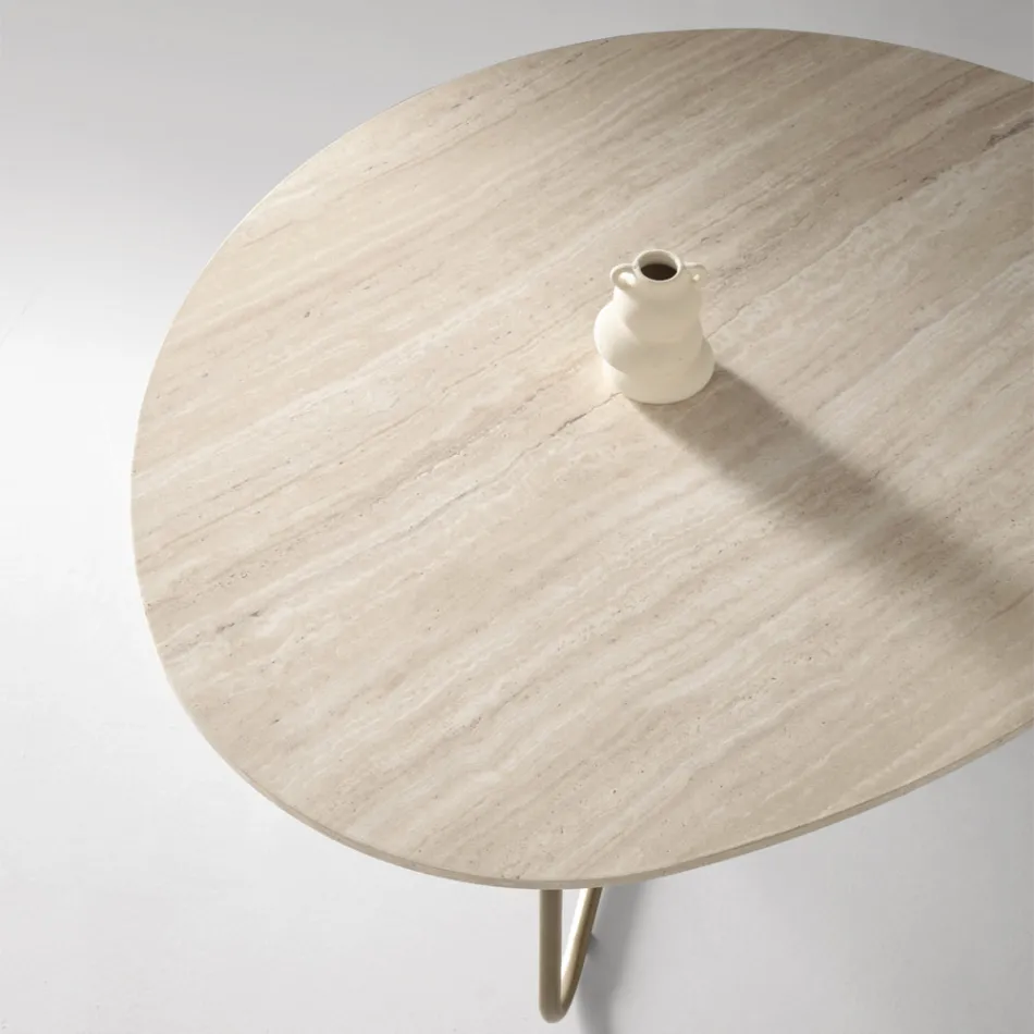 Relia - Moderne sofabord i MDF og malet metal i forskellige finish Viadurini