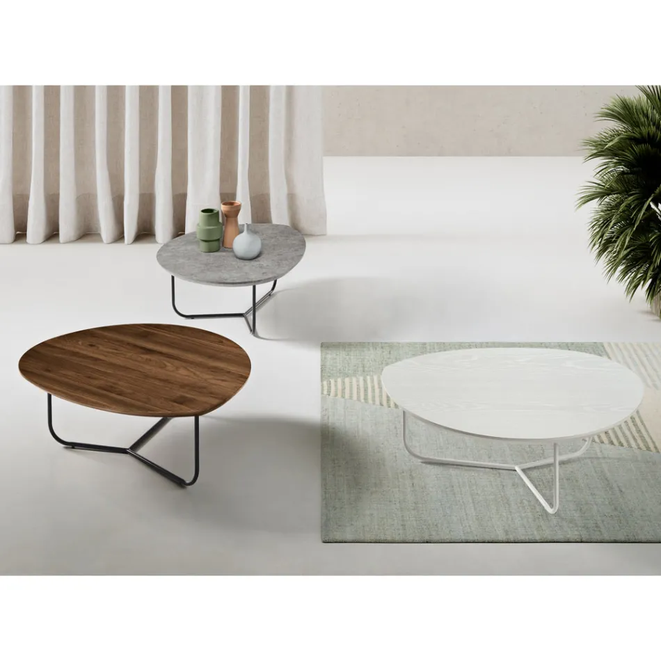 Relia - Moderne sofabord i MDF og malet metal i forskellige finish Viadurini