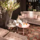 Moderne metalbord laserskåret blomst form Andy Viadurini