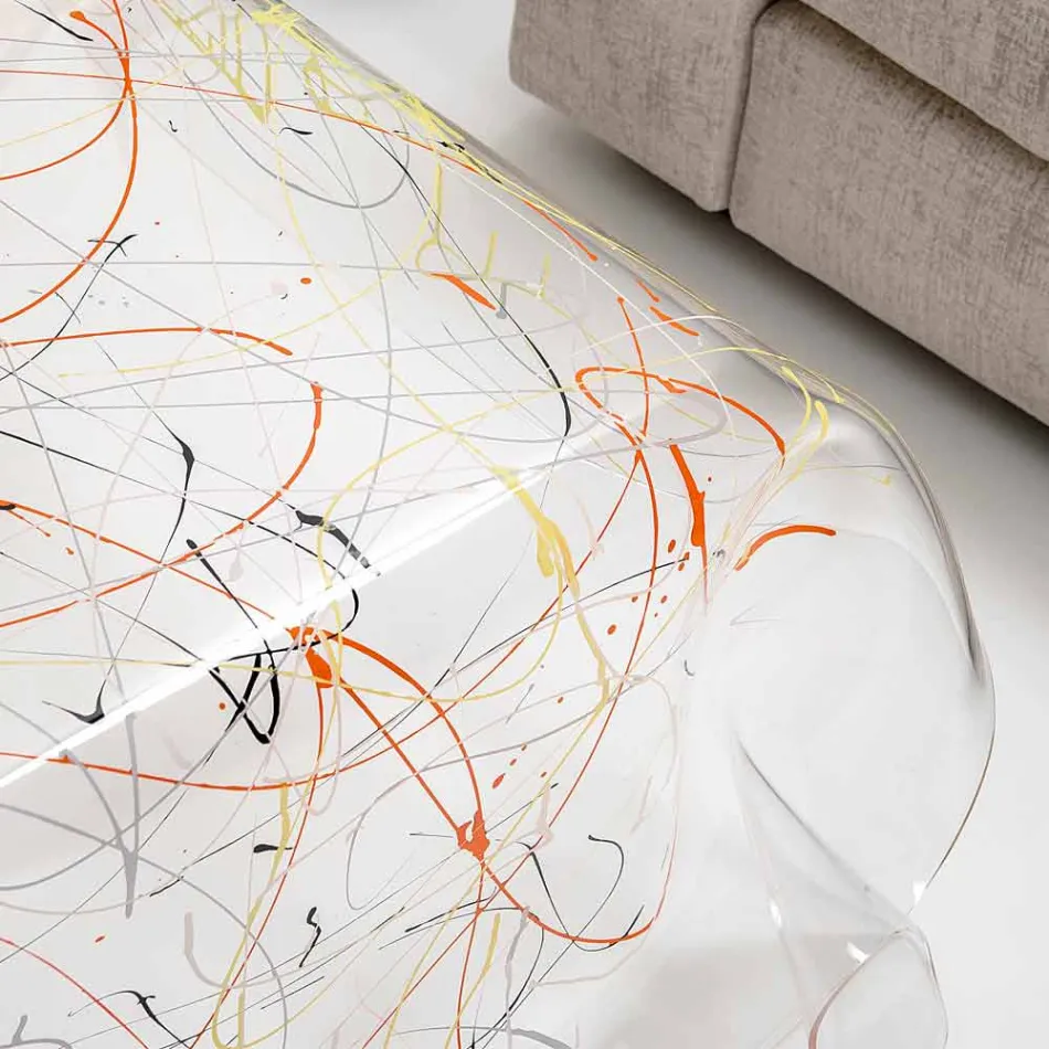 Moderne bord lavet af flerfarvet plexiglas lavet i Italien, Asien Viadurini