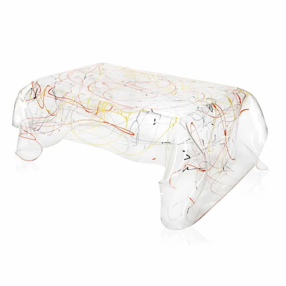 Moderne bord lavet af flerfarvet plexiglas lavet i Italien, Asien Viadurini