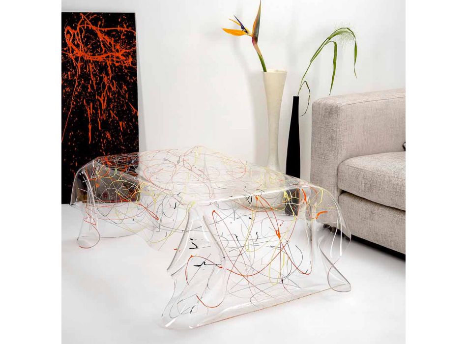 Moderne bord lavet af flerfarvet plexiglas lavet i Italien, Asien Viadurini