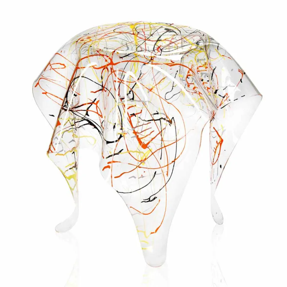 Moderne flerfarvet plexiglas sofabord lavet i Italien, Otto Viadurini