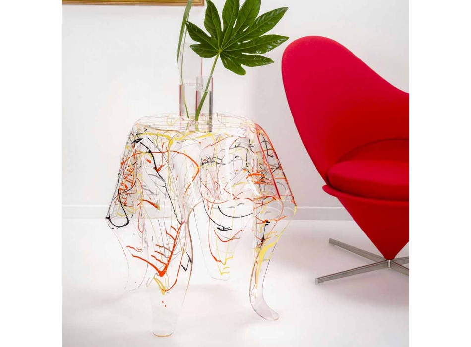 Moderne flerfarvet plexiglas sofabord lavet i Italien, Otto Viadurini