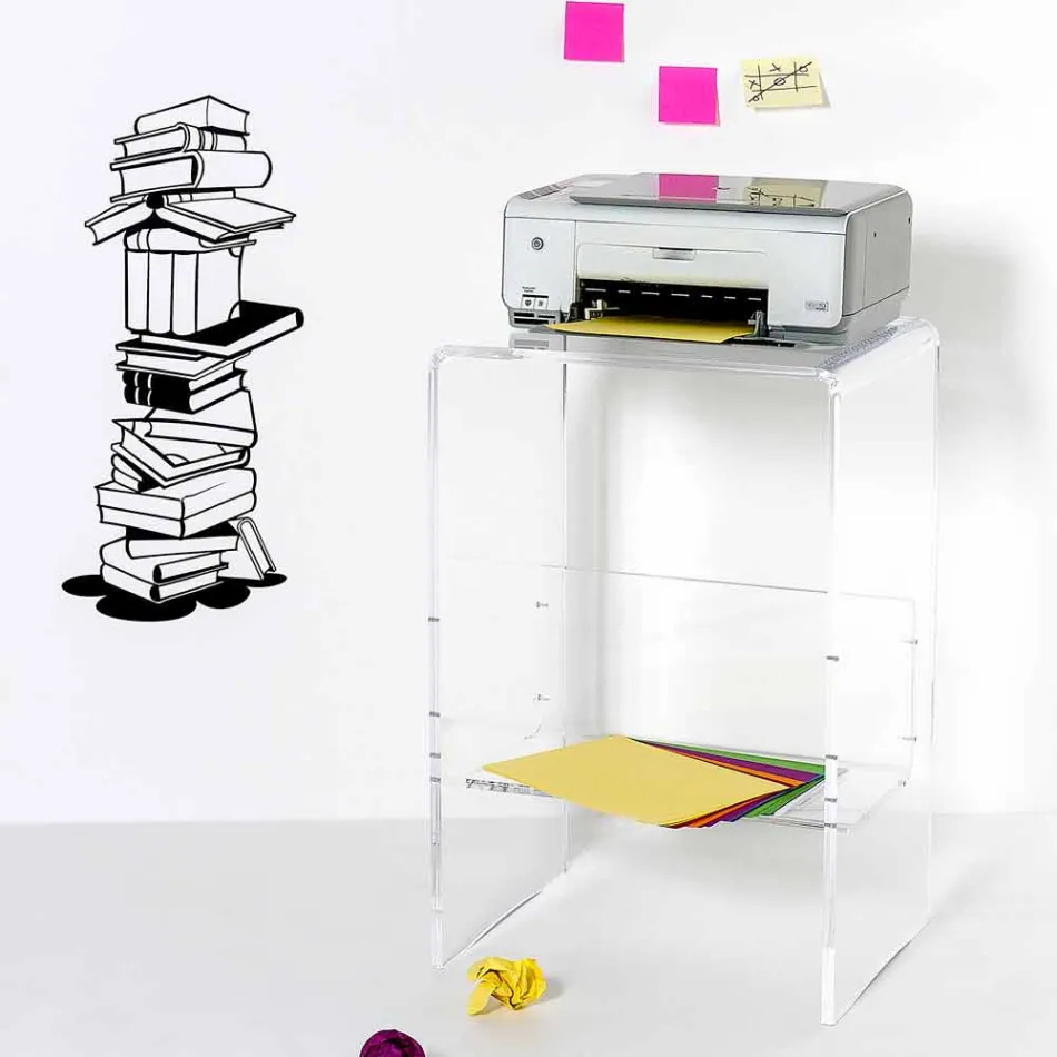 Moderne bord Plexiglas L50 x H76 x D40 cm Aza, lavet i Italien Viadurini