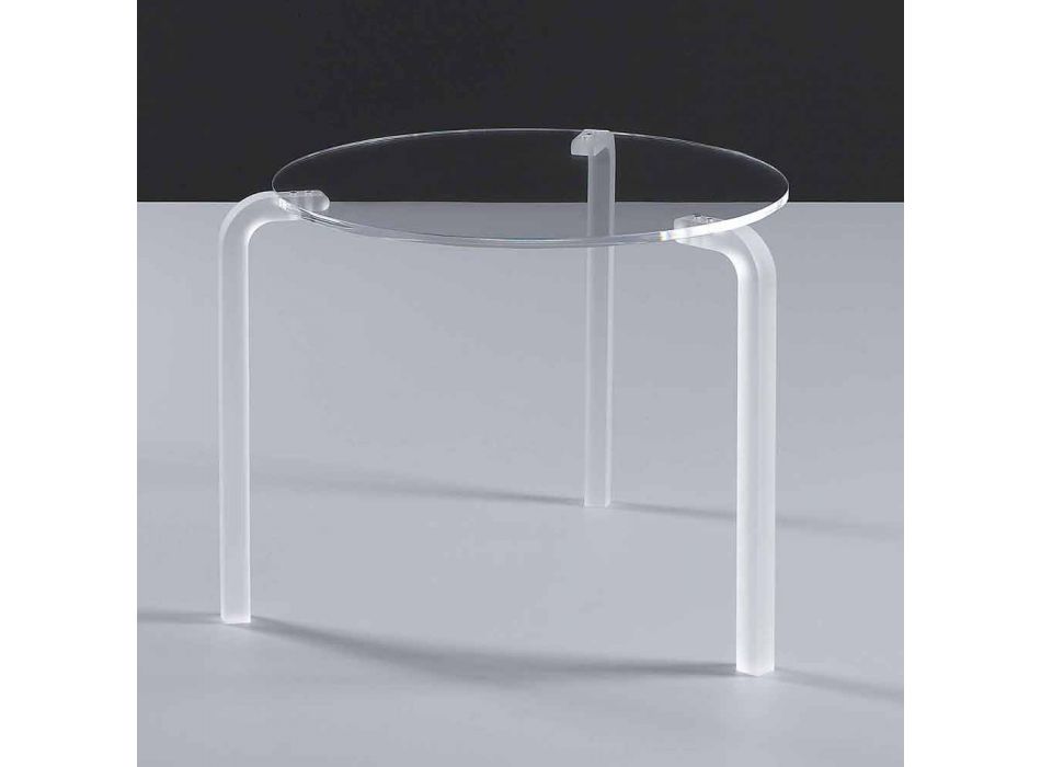 Moderne høj rundt bord i gennemsigtig methacrylat Armando Viadurini