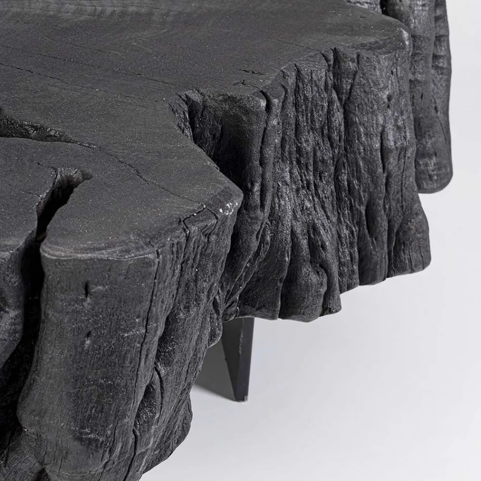 Homemotion sort sofabord i stål og naturligt akacietræ - Camala Viadurini