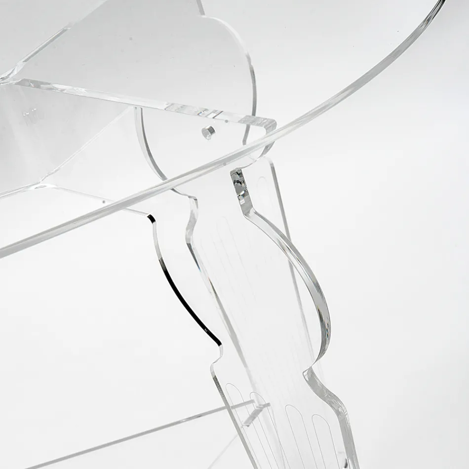 Ilaria - Transparent plexiglas ovalt sofabord fremstillet i Italien Viadurini