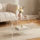 Ilaria - Transparent plexiglas ovalt sofabord fremstillet i Italien Viadurini