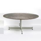 Ovalt udendørs sofabord med stålbund lavet i Italien - Armony Viadurini