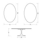 Saarinen Tulip ovalt sofabord H 41 cm i blank hvid Florim keramik - Scarlet Viadurini