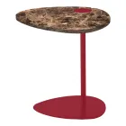 Sofabord til stue i metal og marquinia marmor, luksusdesign - Yassine Viadurini