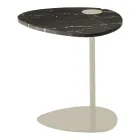 Sofabord til stue i metal og marquinia marmor, luksusdesign - Yassine Viadurini