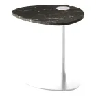 Sofabord til stue i metal og marquinia marmor, luksusdesign - Yassine Viadurini