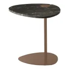 Sofabord til stue i metal og marquinia marmor, luksusdesign - Yassine Viadurini