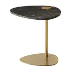 Sofabord til stue i metal og marquinia marmor, luksusdesign - Yassine Viadurini