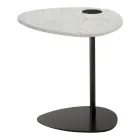 Sofabord til stue i metal og marquinia marmor, luksusdesign - Yassine Viadurini