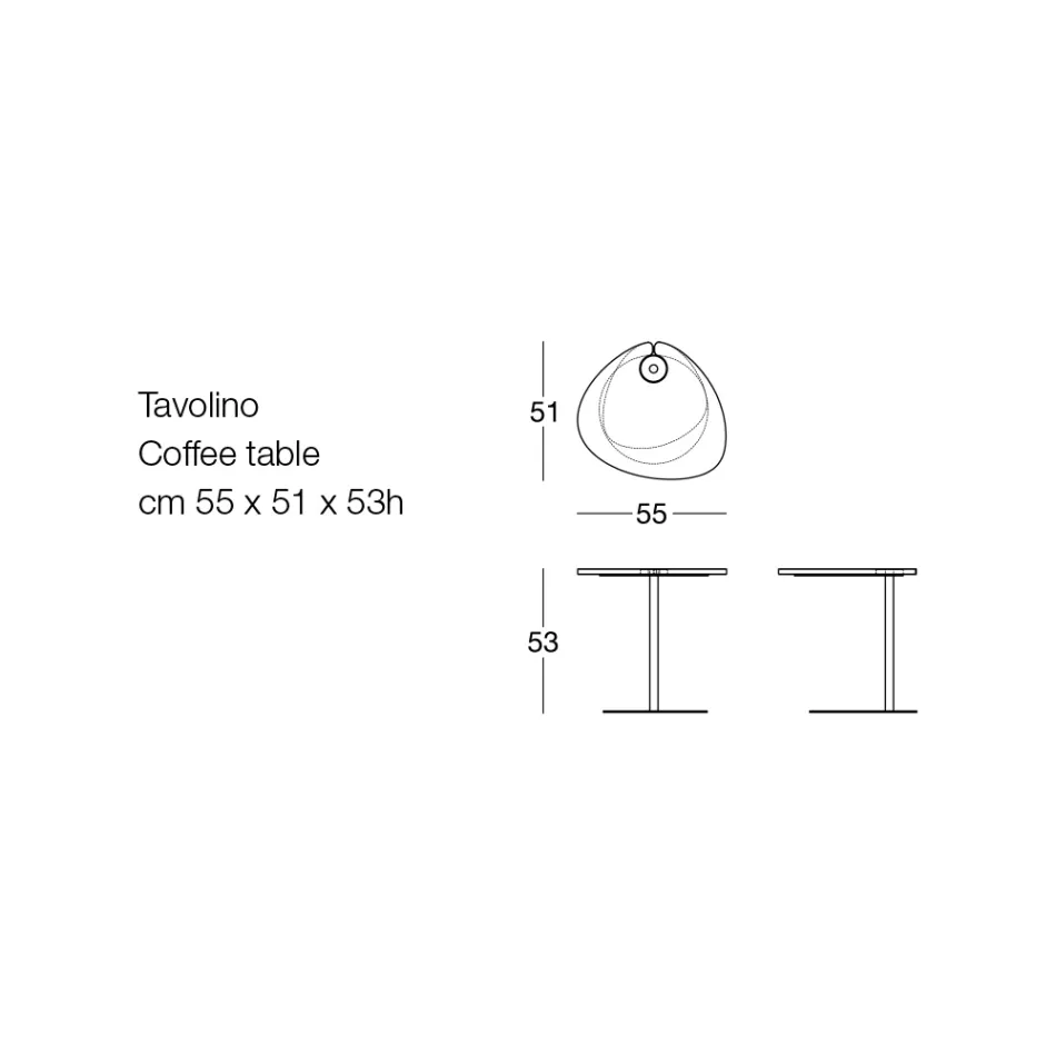 Sofabord til stue i metal og marquinia marmor, luksusdesign - Yassine Viadurini