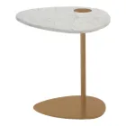 Sofabord til stue i metal og marquinia marmor, luksusdesign - Yassine Viadurini