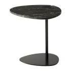 Sofabord til stue i metal og marquinia marmor, luksusdesign - Yassine Viadurini