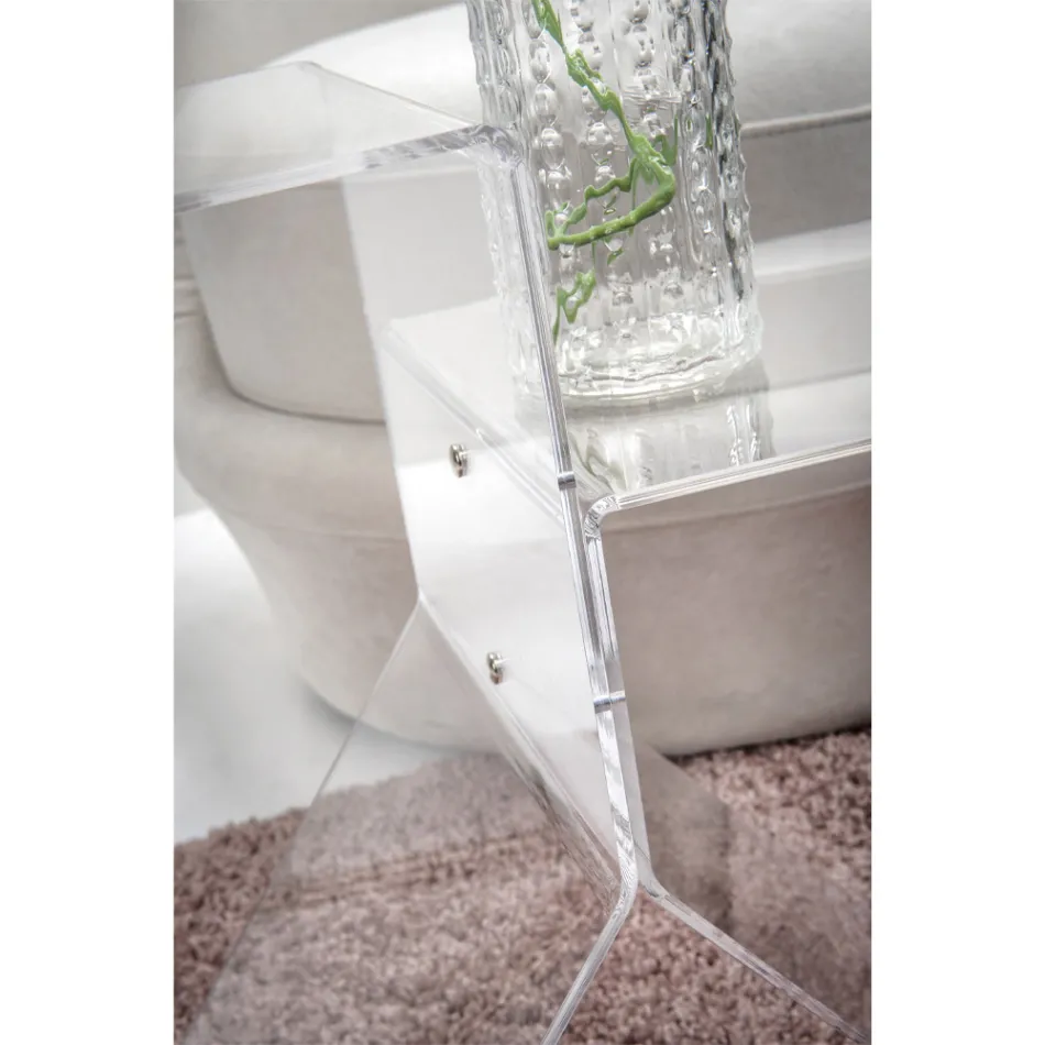 Gennemsigtigt farvet plexiglas sofabord til stue lavet i Italien - Kamon Viadurini