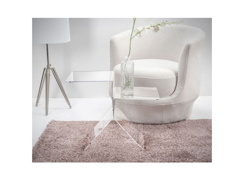 Gennemsigtigt farvet plexiglas sofabord til stue lavet i Italien - Kamon Viadurini
