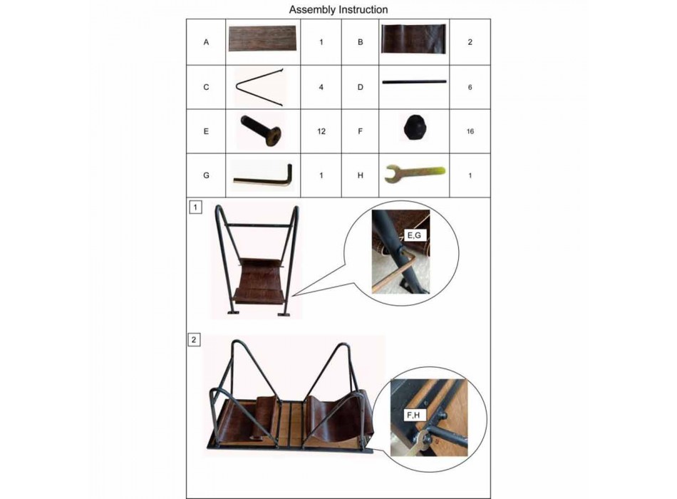 Design avisbord i jerntræ og øko -læder - Marilena Viadurini