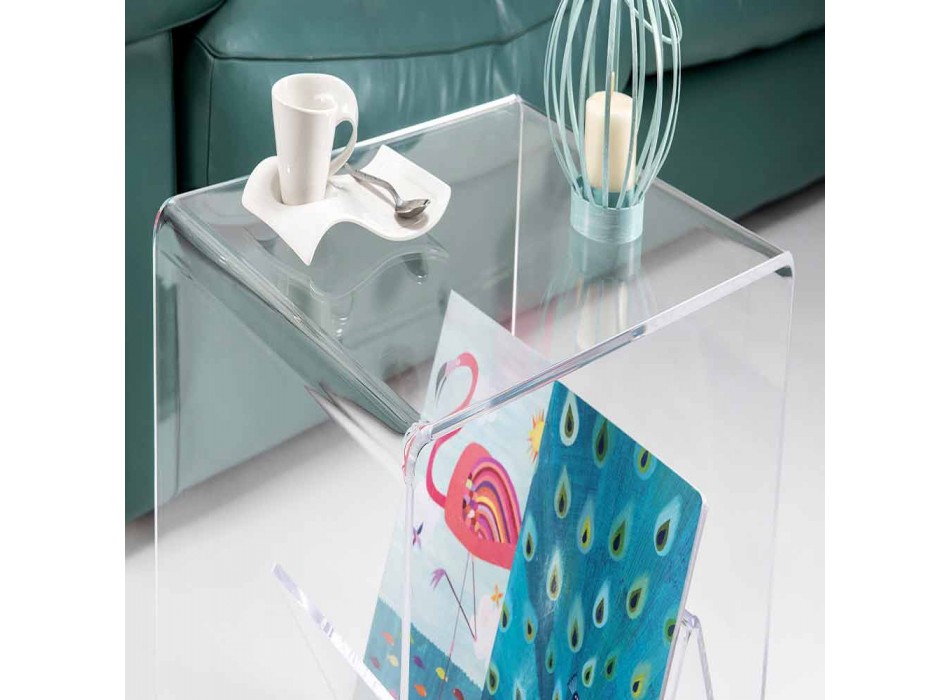 Moderne design sofabord / magasinholder, i Cavour plexiglas Viadurini