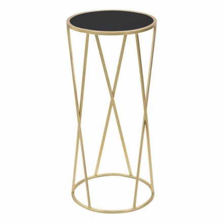 Rund design telefonstativ i jern og glas - Tro Viadurini