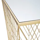 Telefonbord i gyldent jern og spejlglasplade - Olivia Viadurini